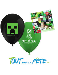 8 ballons en latex minecraft 30 cm 2
