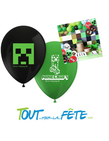 8 ballons en latex minecraft 30 cm