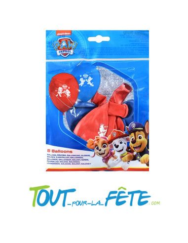 Lot de 8 ballons en latex Pat'Patrouille