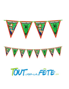 Guirlande fanion 2,30m en papier minecraft