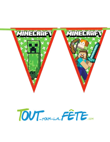 Guirlande fanion 2,30m en papier minecraft