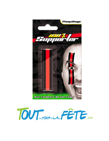 Maquillage de supporter fanbrush rouge et noir