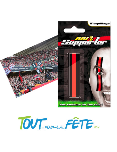 Maquillage de supporter fanbrush rouge et noir