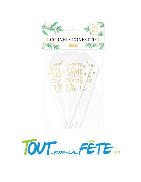 Lot de 10 cornets confettis ( mariage )