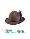 Chapeau de bavarois marron avec plume noir