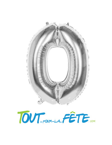 Ballon chiffre aluminium 66 cm ARGENT Air / Hélium