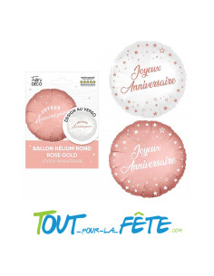 Ballon aluminium double face blanc et rose gold 35 cm
