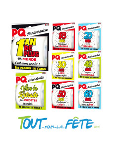 Papier toilette joyeux anniversaire par âge