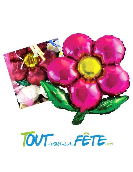 Ballon aluminium fleur rose 50cm