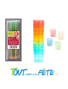 Lot de 10 shooters 4cl multicolore