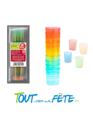 Lot de 10 shooters 4cl multicolore