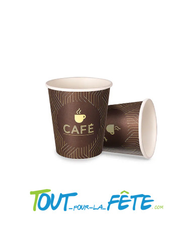 Lot de 100 gobelets café noir 12cl