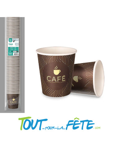 Lot de 100 gobelets café noir 12cl