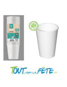 Lot de 25 gobelets 20cl carton blanc