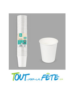 Lot de 50 gobelets 25cl carton blanc