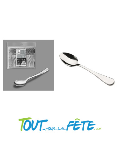 lot de 50 petites cuillères argent en plastique facon inox 10 cm
