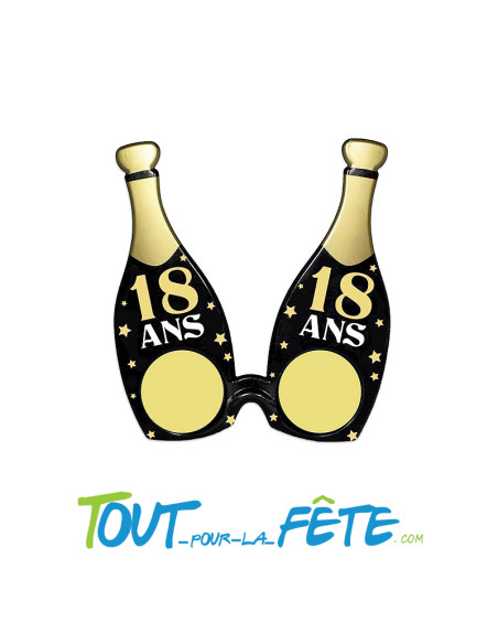 Lunette anniversaire bouteille noir et or