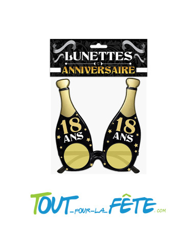 Lunette anniversaire bouteille noir et or