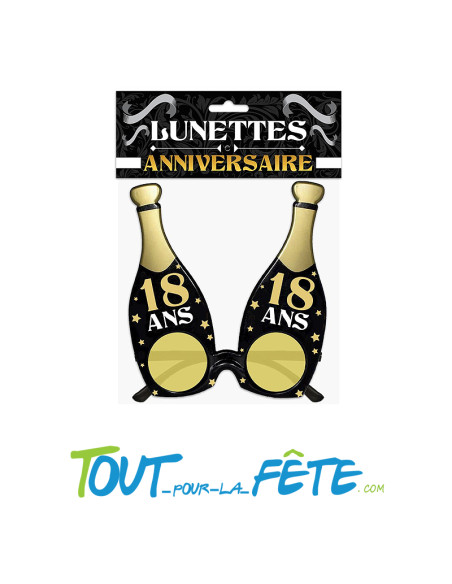 Lunette anniversaire bouteille noir et or