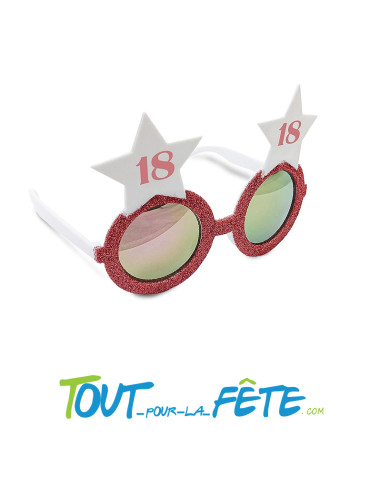 Lunettes étoiles joyeux anniversaire blanc et rose gold