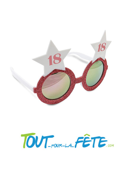 Lunettes étoiles joyeux anniversaire blanc et rose gold