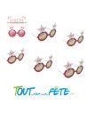 Lunettes étoiles joyeux anniversaire blanc et rose gold