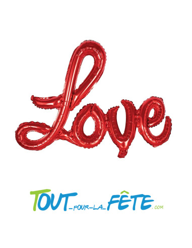Ballon aluminium Love rouge 84x55 cm