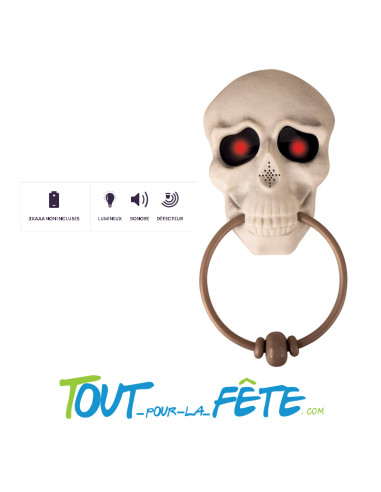 Heurtoir de porte tête de mort sonore et lumineux