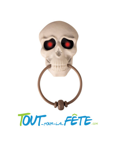 Heurtoir de porte tête de mort sonore et lumineux