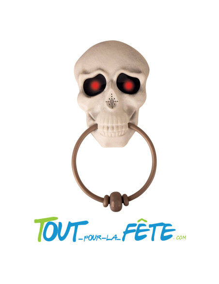 Heurtoir de porte tête de mort sonore et lumineux