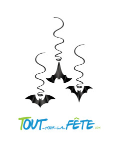 Lot de 3 spirales Halloween chauve-souris 2