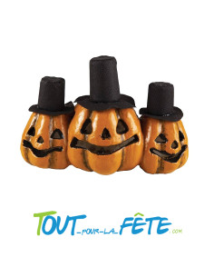 Trio de citrouille lumineux avec chapeaux