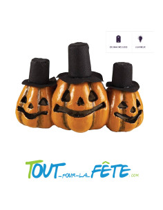 Trio de citrouille lumineux avec chapeaux 2
