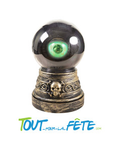 Boule de cristal œil animé 20 cm