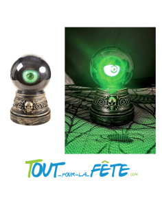 Boule de cristal œil animé 20 cm 2
