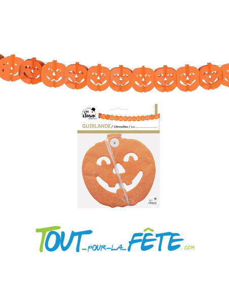 Guirlande citrouille orange 3m