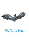 Décoration à suspendre chauve-souris noire 60cm