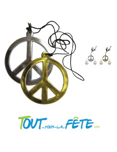 Collier hippie peace and love 18cm 2