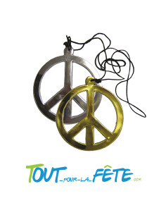 Collier hippie peace and love 18cm