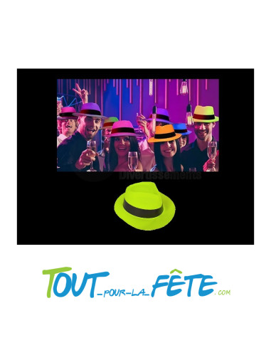 Chapeau borsalino fluo en PVC différent coloris