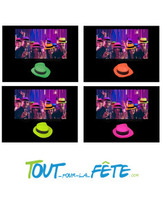 Chapeau borsalino fluo en PVC différent coloris