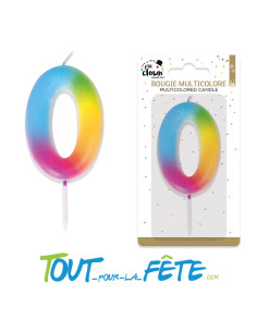 Bougie Chiffres Multicolore 8 cm 2