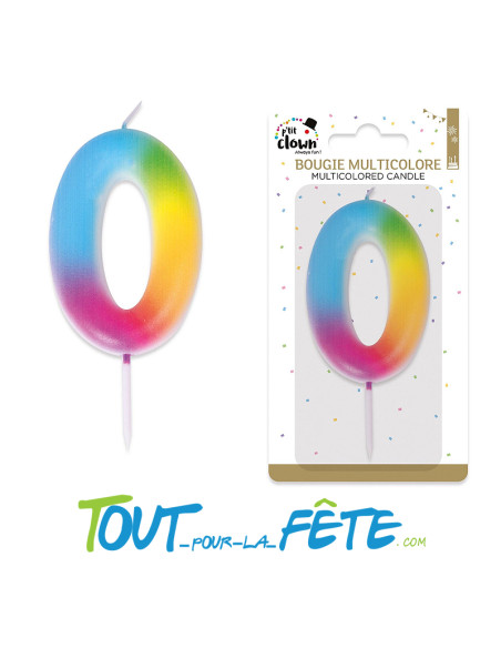 Bougie Chiffres Multicolore 8 cm