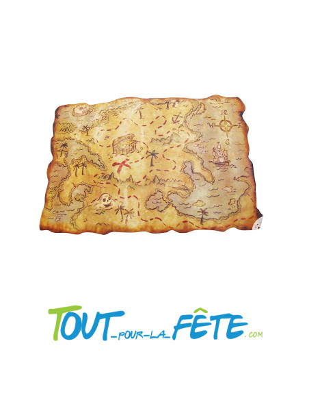 Carte au trésor de pirate 29x45 cm