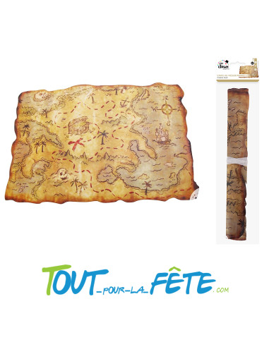 Carte au trésor de pirate 29x45 cm