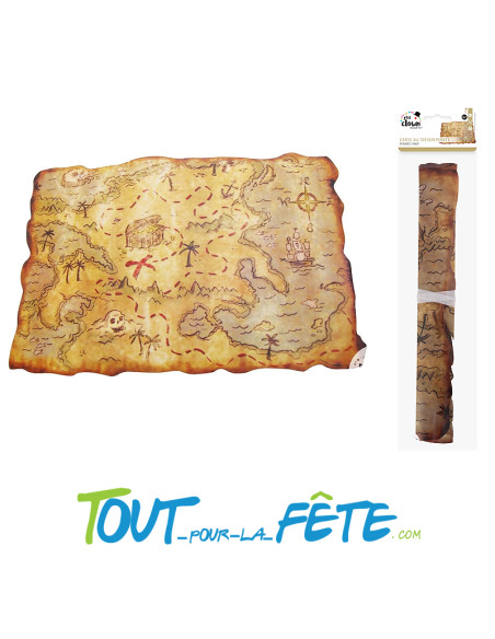 Carte au trésor de pirate 29x45 cm
