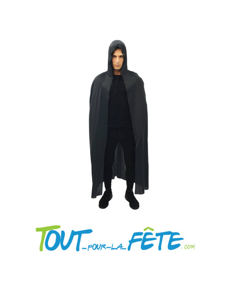 Cape avec capuche noir 150 cm