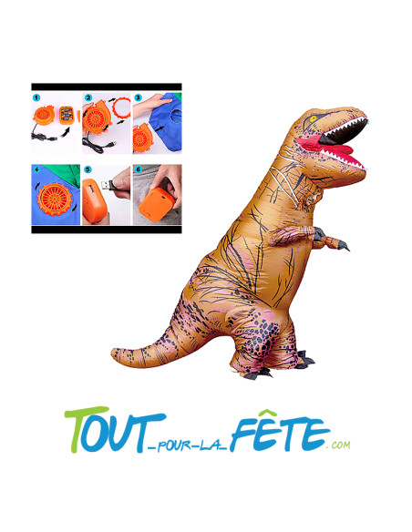 Costume auto gonflable dinosaure T-rex hilarant et démesuré !