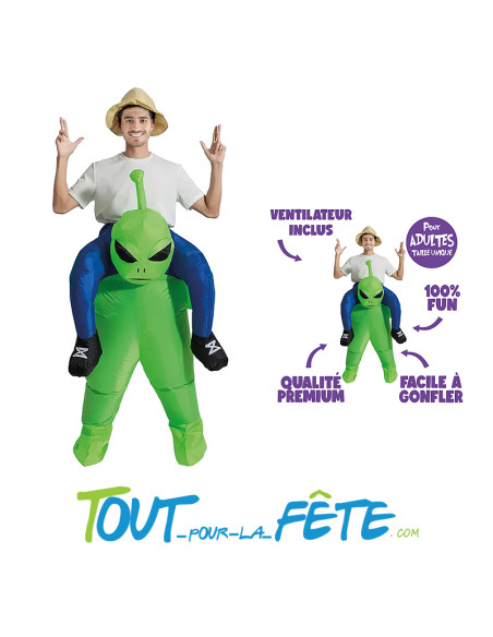 Costume auto gonflable extra-terrestre hilarant et démesuré !