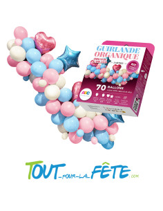 Kit complet arche de ballons couleur gender reveal